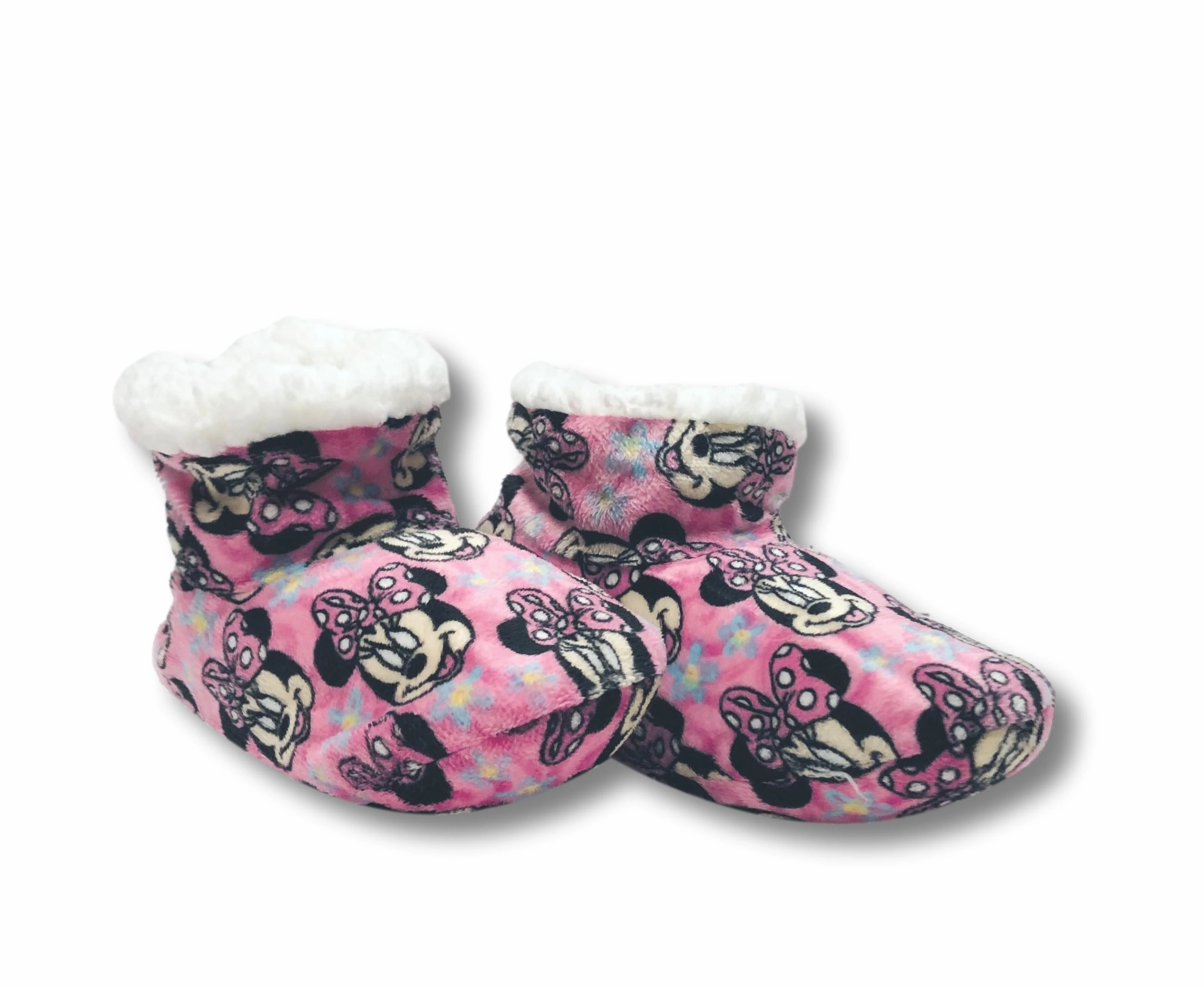Minnie Mouse Toddler Slippers Fuzzy Slipper Booties for Girls Teddy Bear With Bunny Slippers