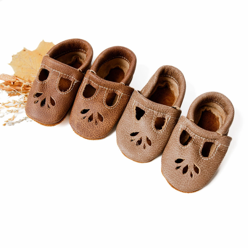 Sepia, Chai LOTUS T-strap Shoes Baby and Toddler Wooden High Heels