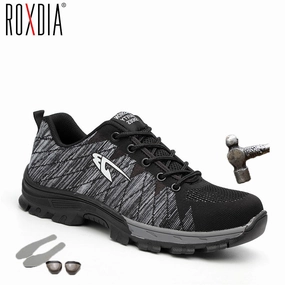 ROXDIA brand steel toecap women men work & safety boots steel mid sole impact resistant soft male shoes plus size 39-48 RXM106 Asics Shoe Store