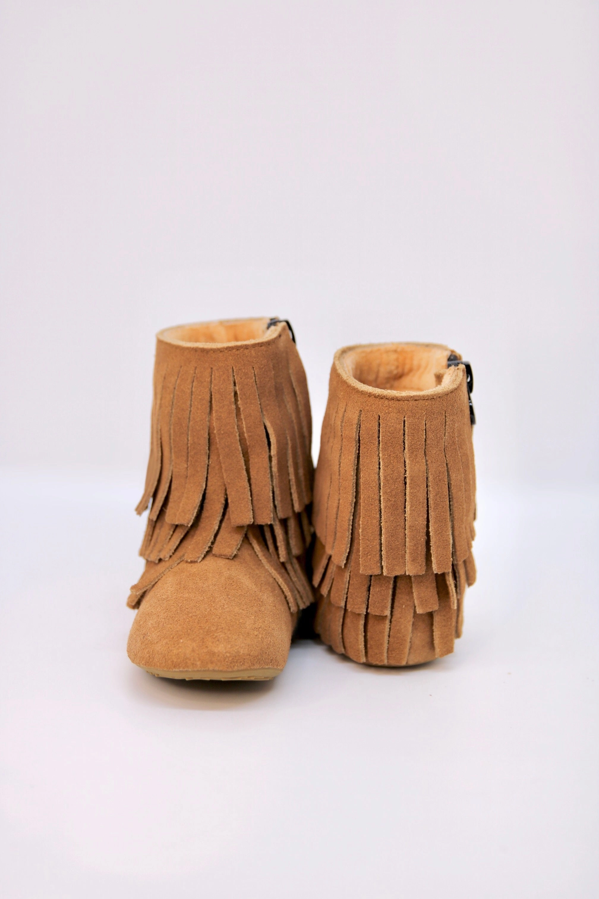 Adidas Stripe Shoes Amelia Fringe Boots - Suede Weathered Brown