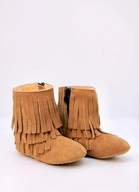 Amelia Fringe Boots - Suede Weathered Brown Adidas Step In Shoes