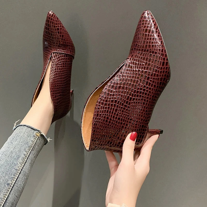 Dress Shoes For Prom Amozae-New Women for Shoes Casual Pumps Short Boots Sexy High Heels Pointed V-mouths Ladies Dress shoes OL Daily Shoes