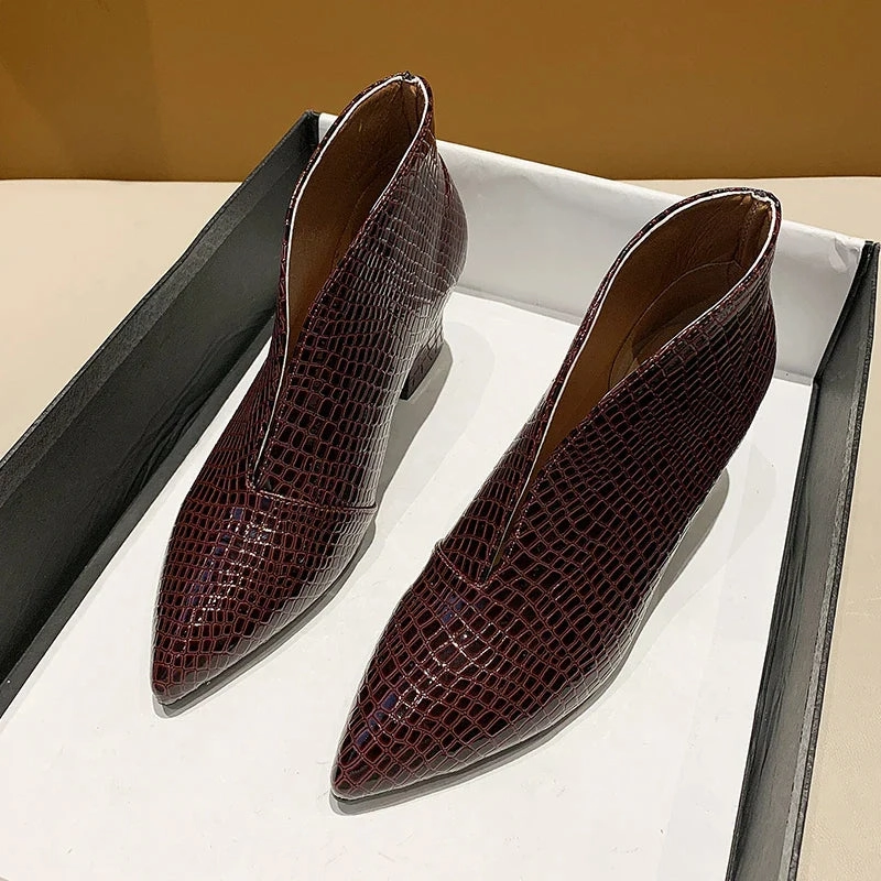Dress Shoes Bunions Amozae-New Women for Shoes Casual Pumps Short Boots Sexy High Heels Pointed V-mouths Ladies Dress shoes OL Daily Shoes