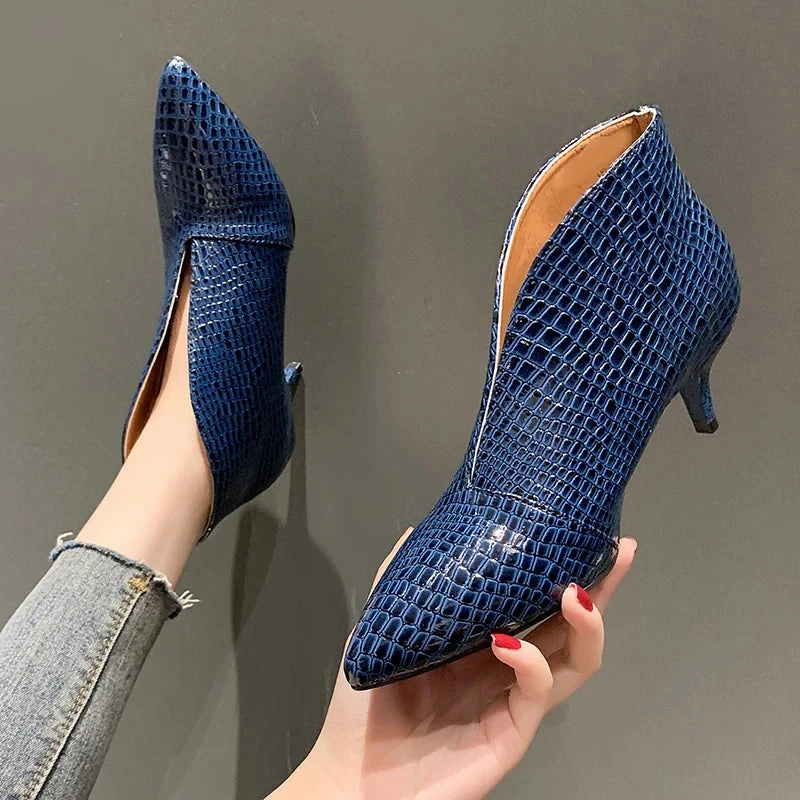 Top Rated Dress Shoes Amozae-New Women for Shoes Casual Pumps Short Boots Sexy High Heels Pointed V-mouths Ladies Dress shoes OL Daily Shoes