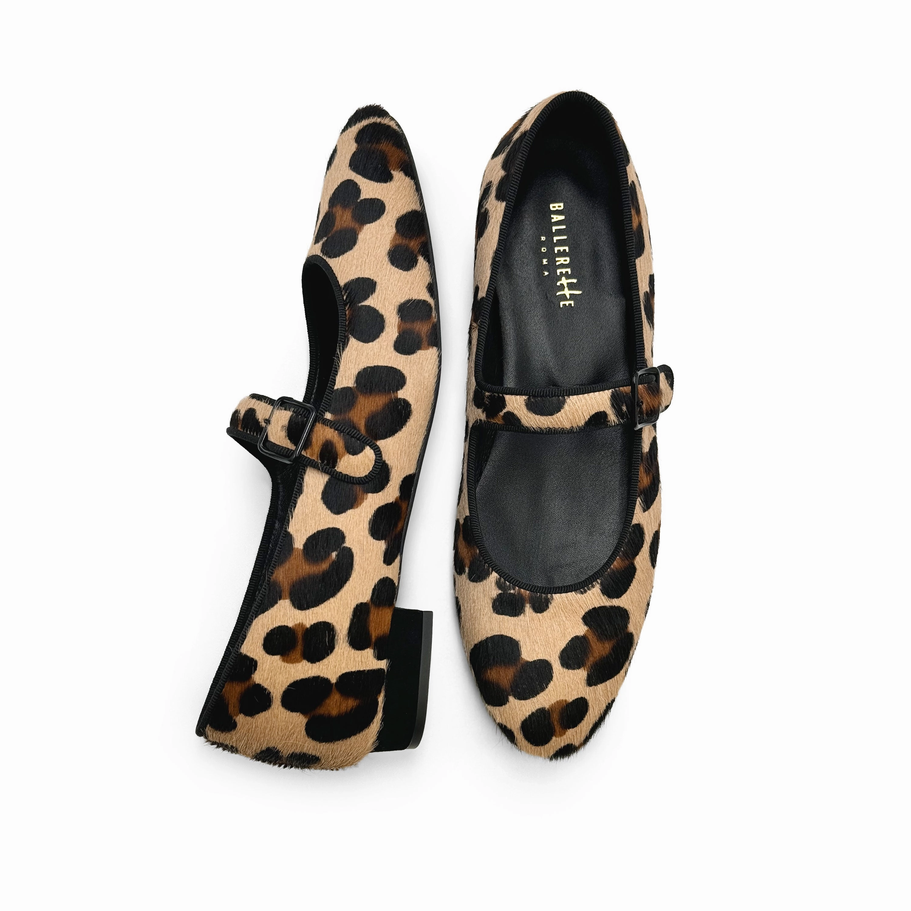 Animalier calf hair Mary Jane flats with strap Flat Shoes With Maxi Dress