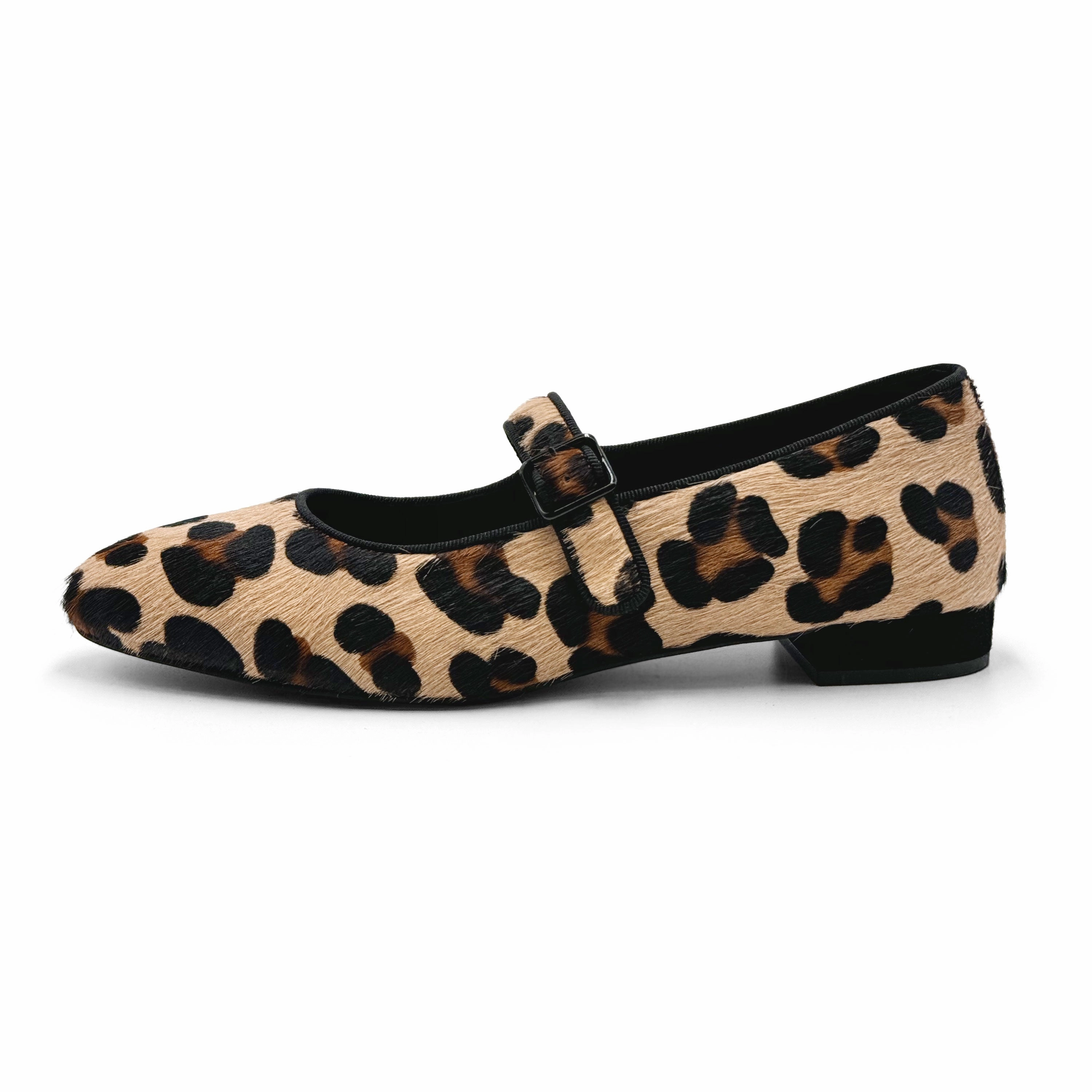 Animalier calf hair Mary Jane flats with strap Shoes Canvas Flats
