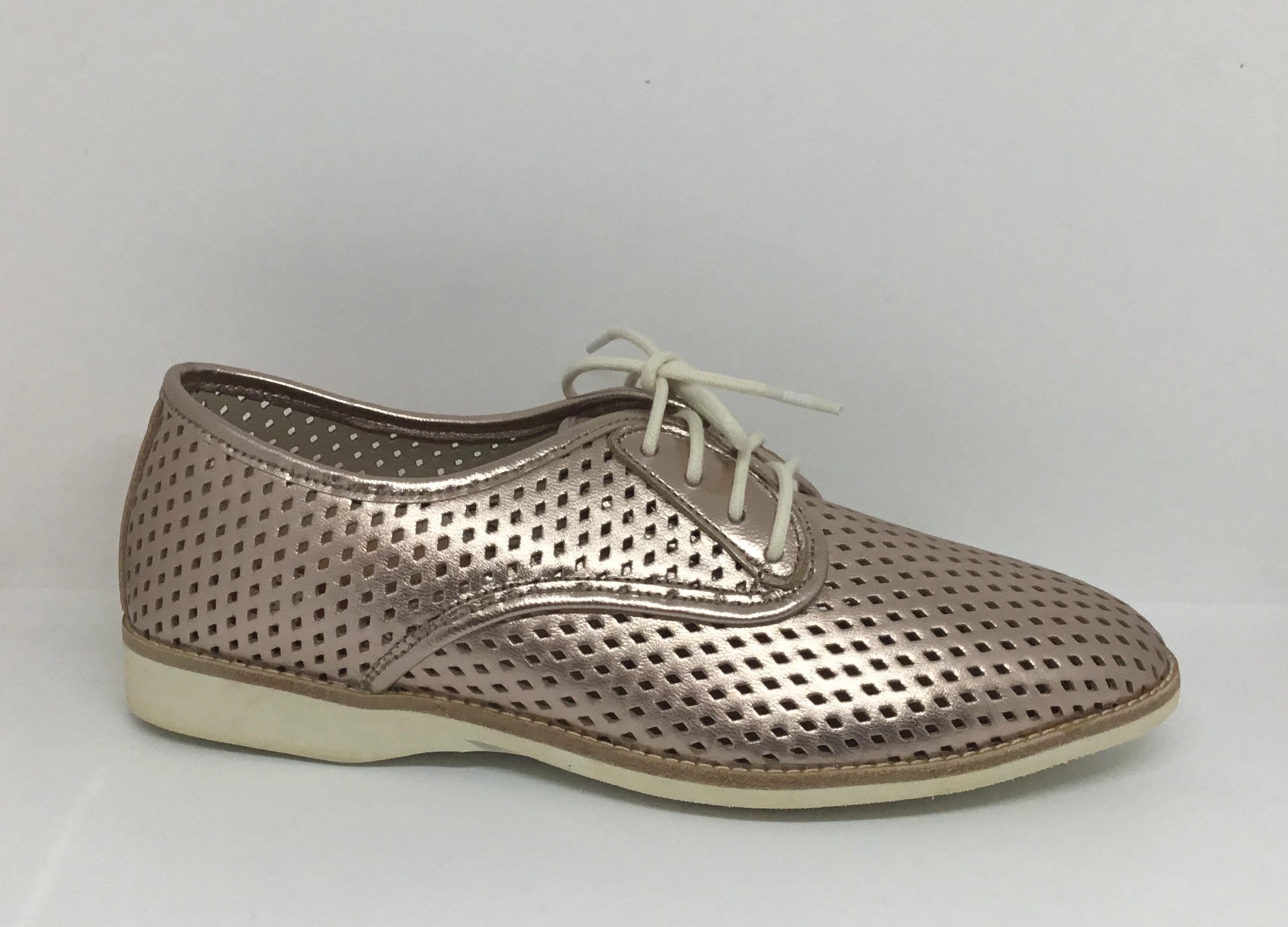 Route Walk Rollie Derby Punch Rose Gold Leather