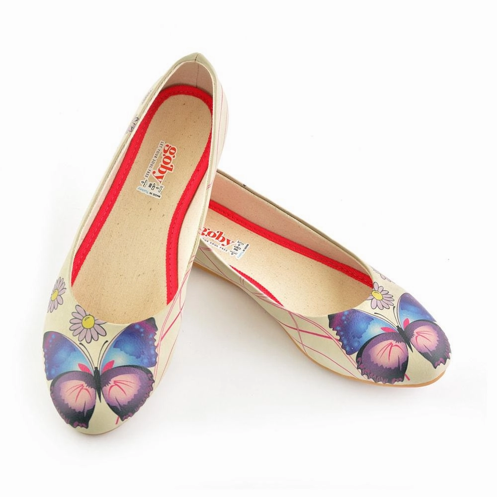 Step Light Mid Top Daisy and Butterfly Ballerinas Shoes 1028