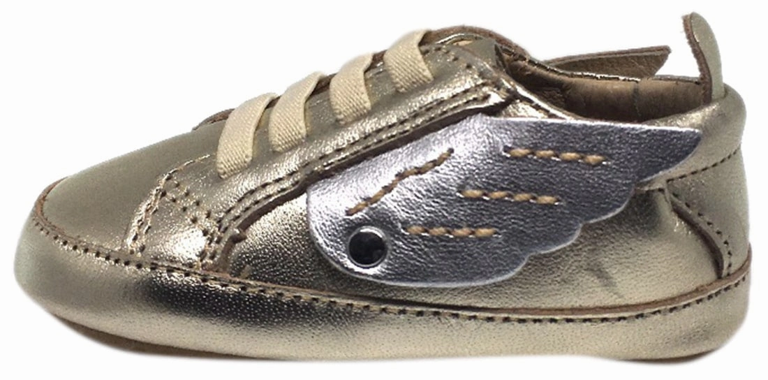 Asics Gt 2000 5 Lite Show Running Shoes T7e6n Old Soles Boy's and Girl's Gold & Silver Winged Leather Bambini Wings Elastic Lace Slip On Crib Walker Baby Shoe