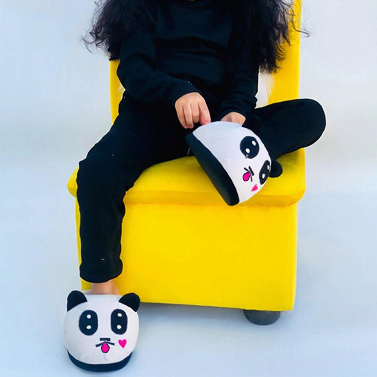 Asics Exeo Twr900 Wrestling Shoes Kids Panda Emoji Slippers Warm & Comfortable