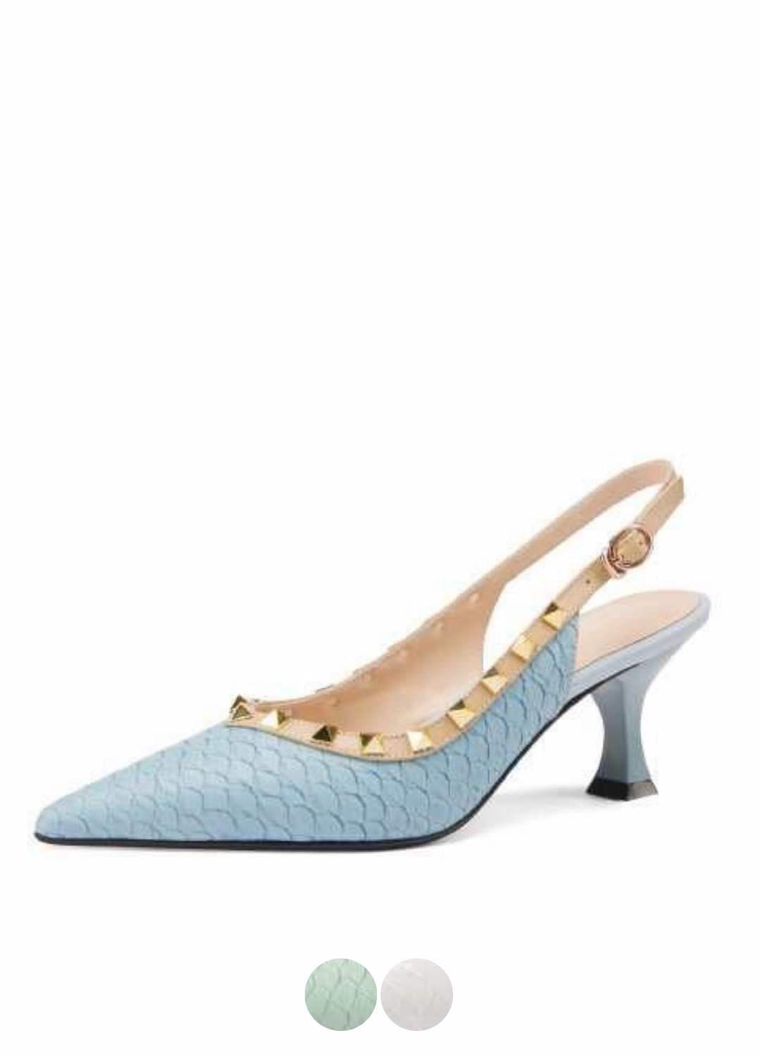 Asics Shoes Wholesale Distributors Aimee Women's Pointed Toe Genuine Leather Sandal With Metal Buckle Rivets