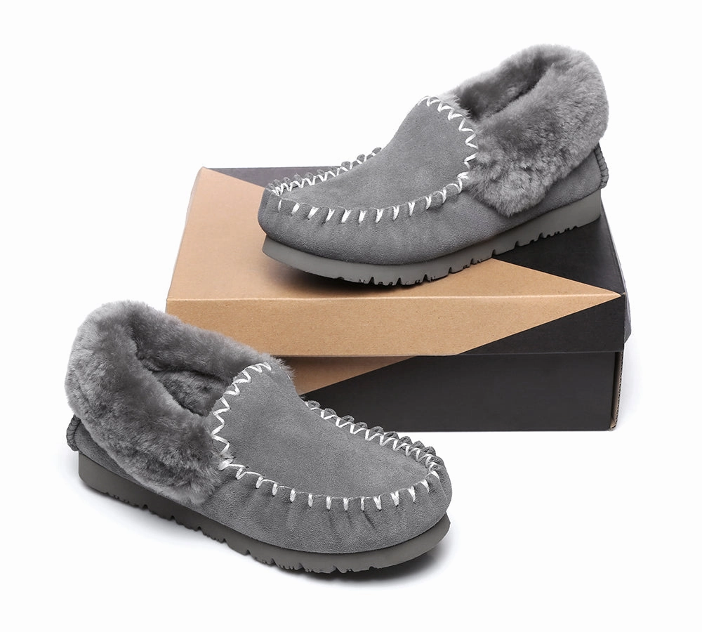 Isotomer Slippers Size Guide AUSTRALIAN SHEPHERD UGG Slippers Kids Sheepskin Wool Ankle Popo Moccasins