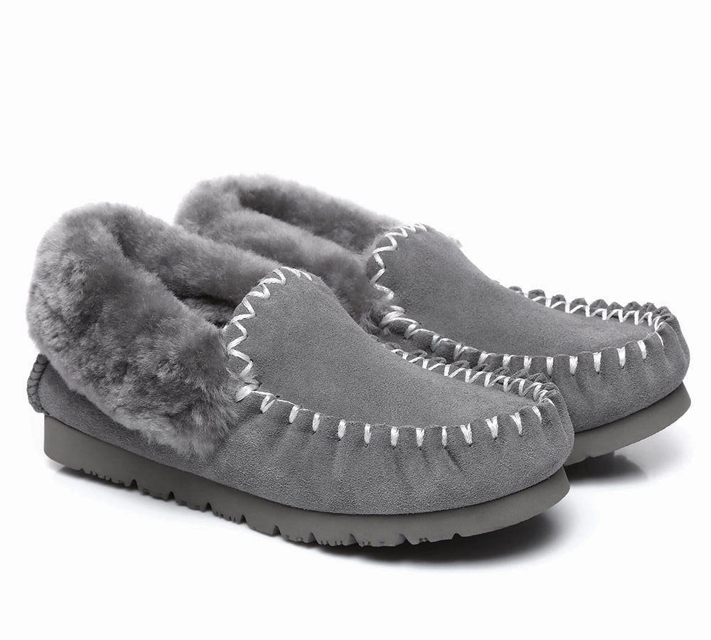 Delicate Slippers W101 AUSTRALIAN SHEPHERD UGG Slippers Kids Sheepskin Wool Ankle Popo Moccasins