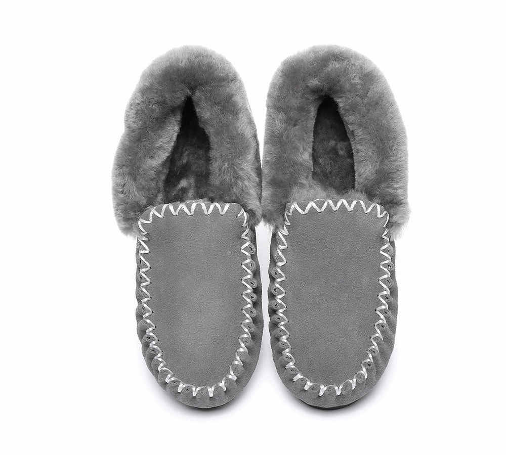 AUSTRALIAN SHEPHERD UGG Slippers Kids Sheepskin Wool Ankle Popo Moccasins Daiso Slippers