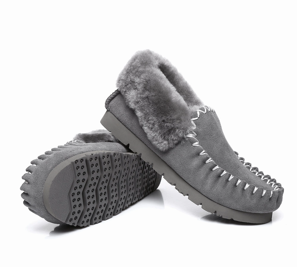 Versace Ladies Slippers AUSTRALIAN SHEPHERD UGG Slippers Kids Sheepskin Wool Ankle Popo Moccasins