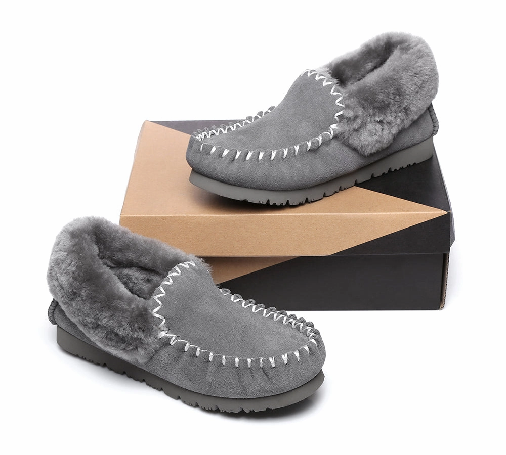 AUSTRALIAN SHEPHERD UGG Slippers Kids Sheepskin Wool Ankle Popo Moccasins Best Slippers