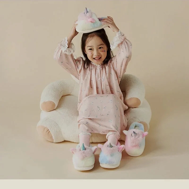 Autumn Winter Children Warm Indoor Cotton Slippers Girls Unicorn Cotton Slippers for Girls Kids Fashion Home Shoes Flat Asics Sonoma Trail Running Shoes