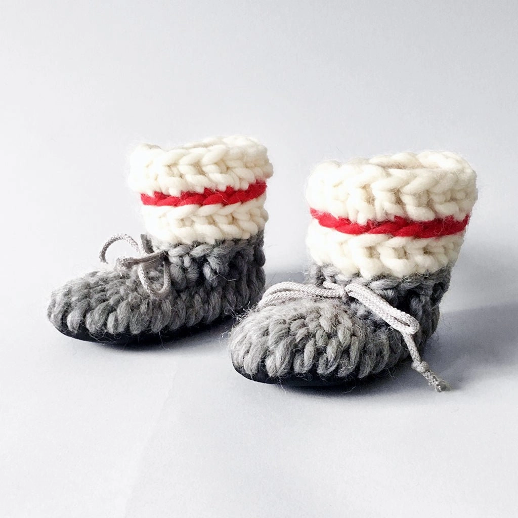 Baby and Kids Wool Booties - Sock Monkey Slippers That Look Like Sneakers
