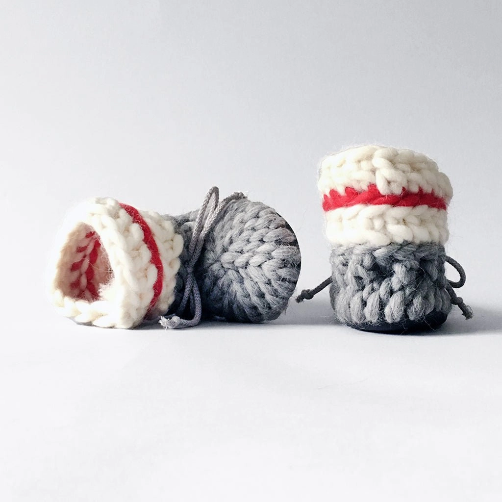 Baby and Kids Wool Booties - Sock Monkey Parachute Slippers