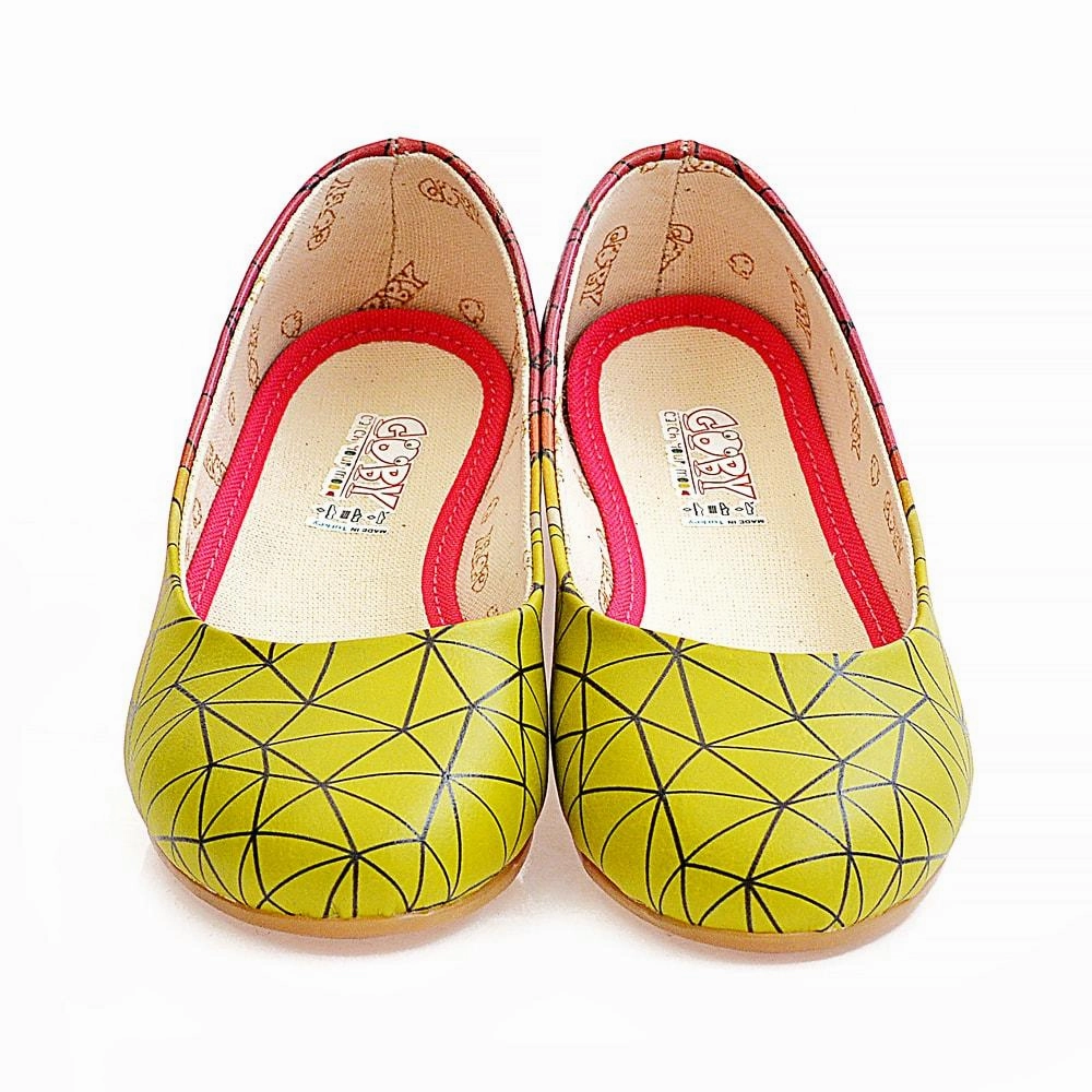 Yellow Red Prismas Ballerinas Shoes 1098 Easy To Clean