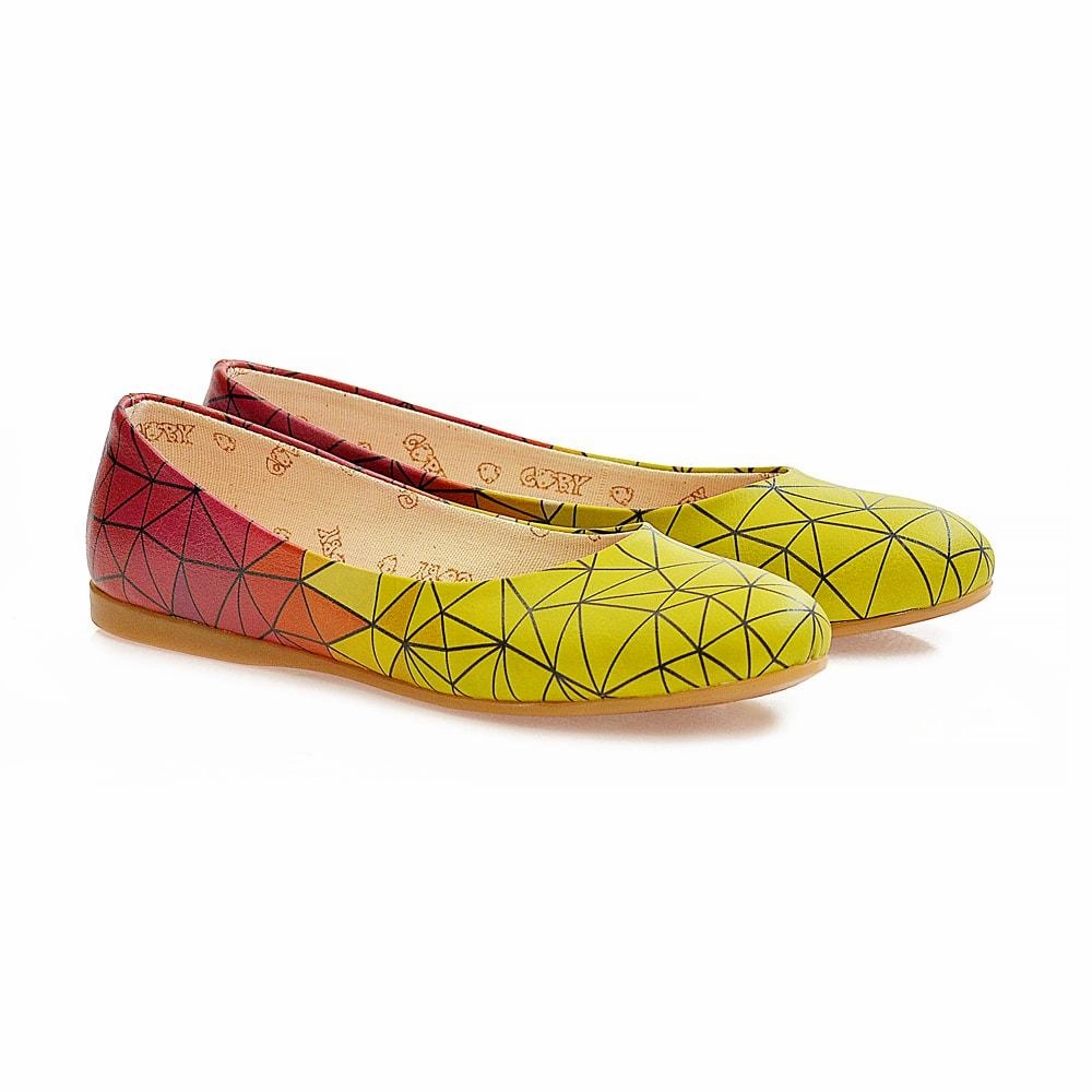 Yellow Red Prismas Ballerinas Shoes 1098 High Top
