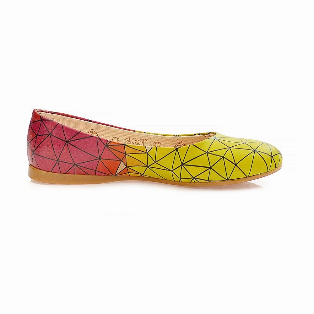 Water Edge Body Balance Yellow Red Prismas Ballerinas Shoes 1098