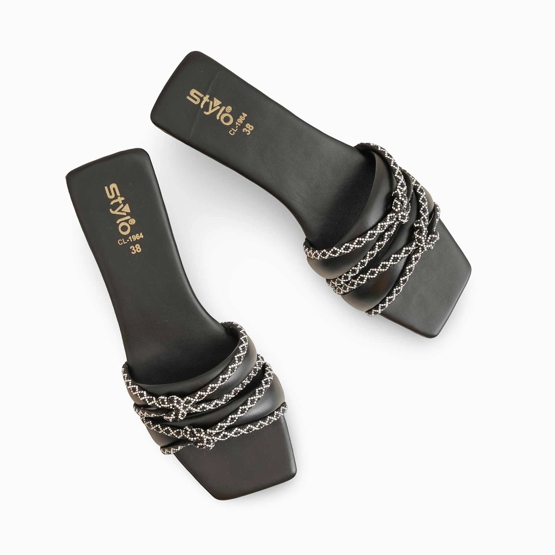 Walmart Sock Slippers Black Casual Slipper For Women CL1964