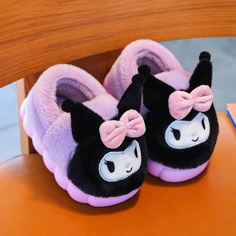 Cartoon Fluffy Kids' Non-Slip Warm Winter Slippers Socks For Slippers