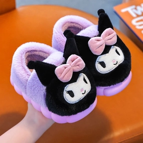 Cartoon Fluffy Kids' Non-Slip Warm Winter Slippers Full Slippers
