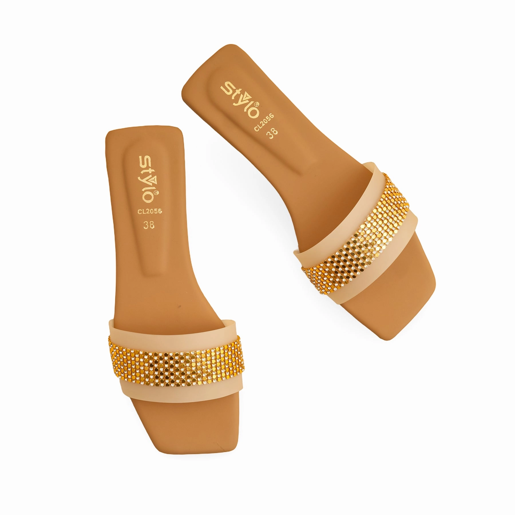 Beige Casual Slipper CL2056 Heeled Slippers