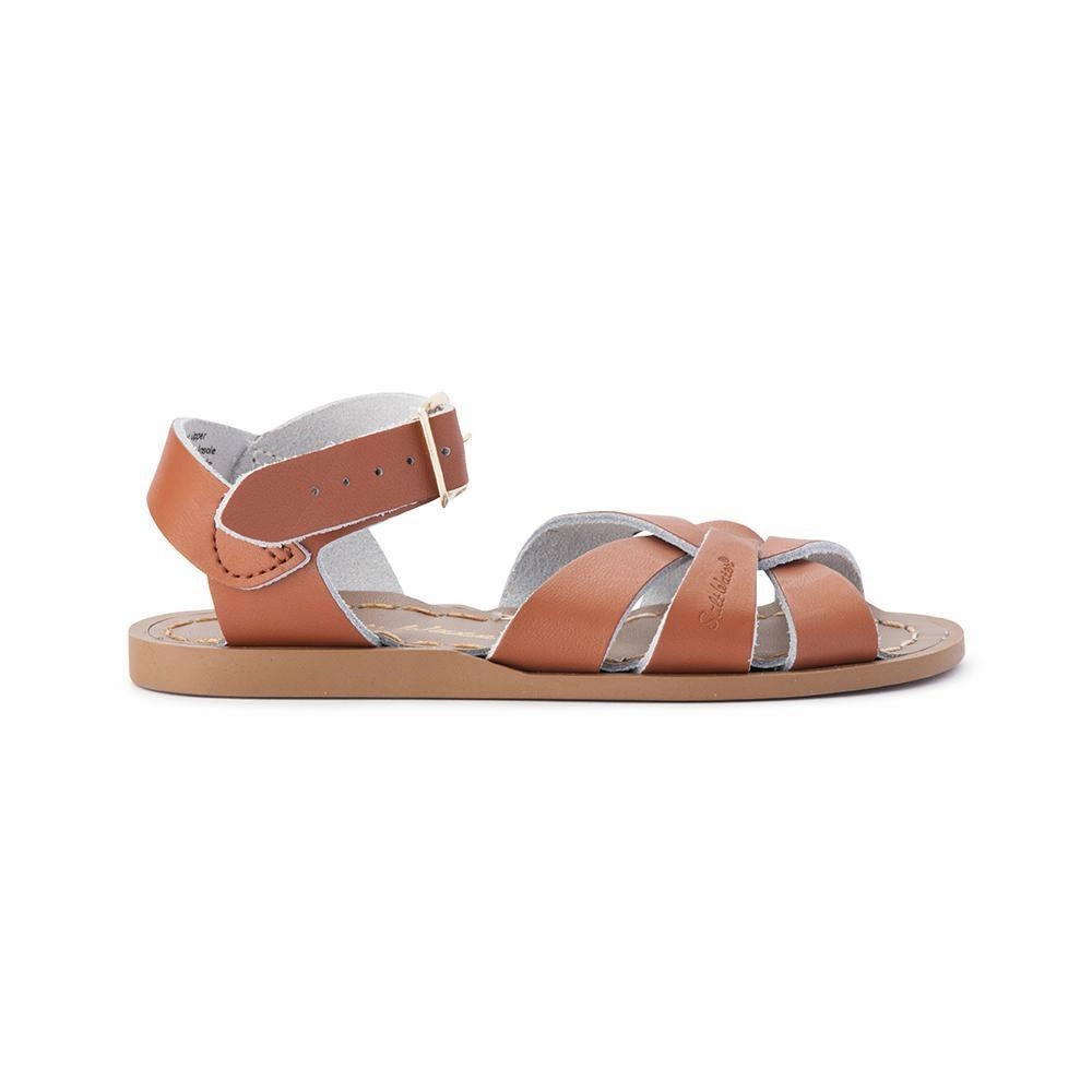 Salt Water Original Tan Kids Sandals With High Heels