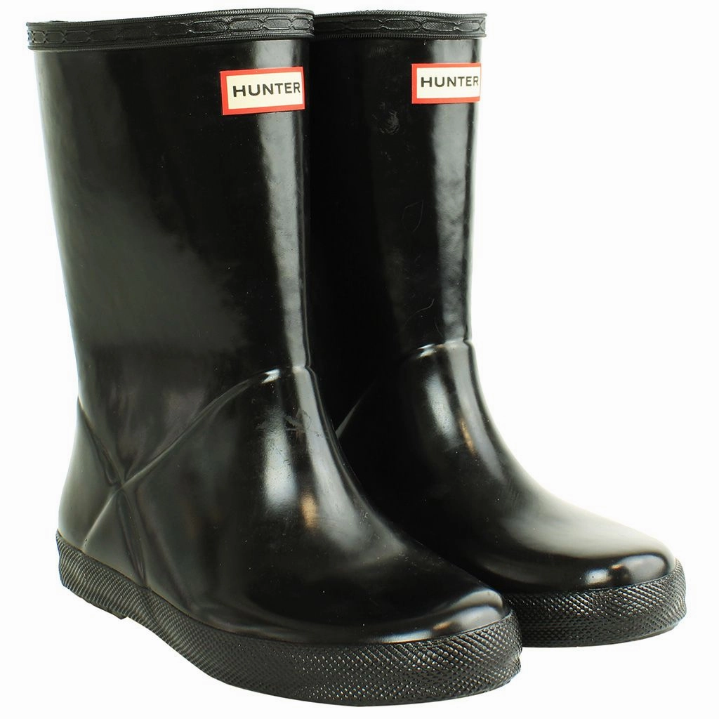 NULL Chelsea Boots Hunter Gloss Kids Black Wellington Boots