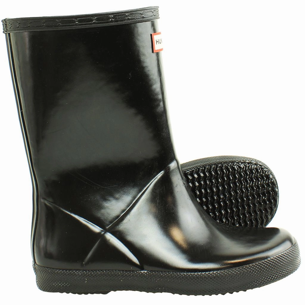 Hunter Gloss Kids Black Wellington Boots Cool Safety Boots