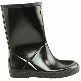 Hunter Gloss Kids Black Wellington Boots Boots Heels