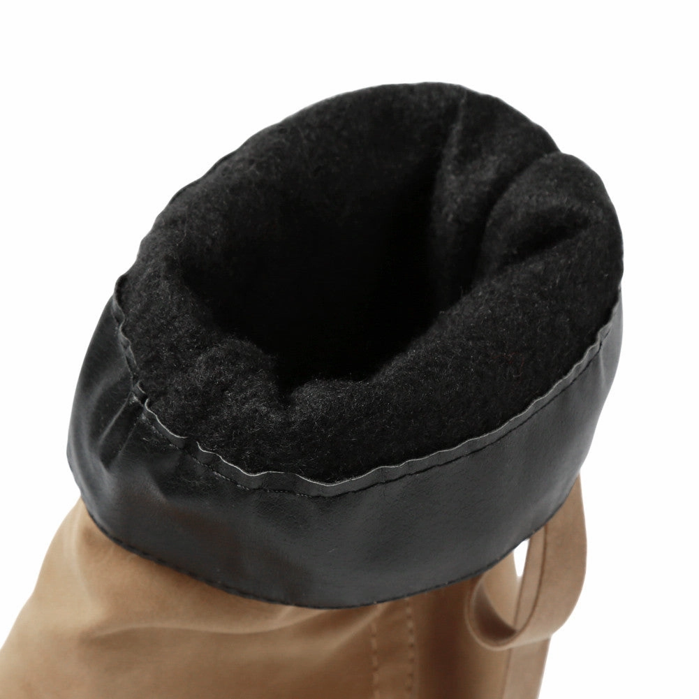 Trucker Boots Big Size 39-42 Lace Up Short Boot Hidden Wedge Women Slip-on Riding Boot Mid-Calf botas Boots Shoes Woman SM6