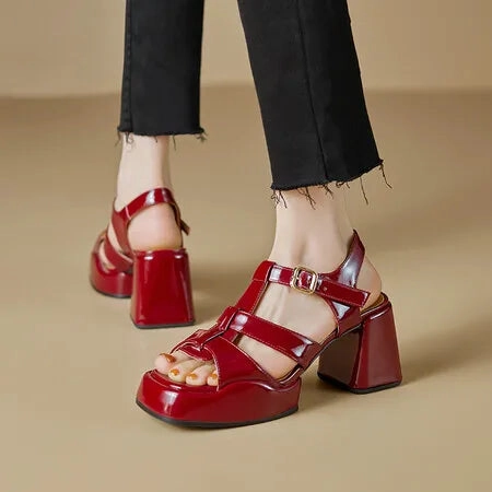 Boots As Dress Shoes binfenxie 2024 New High Heels Gladiator Sandals Woman Open Toe Sexy Block Heel Platform Shoes Summer Women Sandals Dress Shoes
