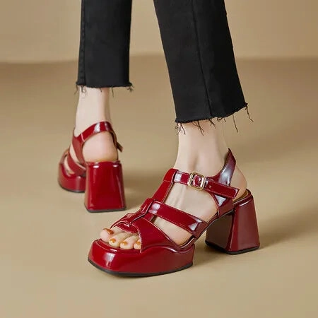 binfenxie 2024 New High Heels Gladiator Sandals Woman Open Toe Sexy Block Heel Platform Shoes Summer Women Sandals Dress Shoes Tory Burch Dress Shoes