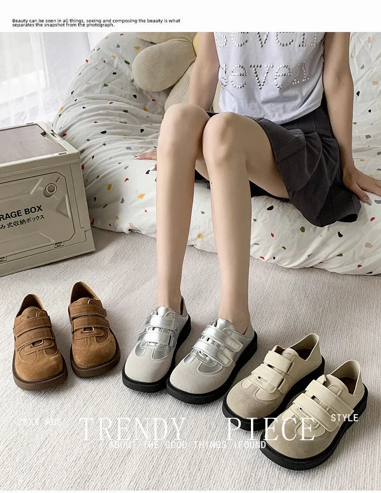 binfenxie  -  2024 New Fashion Women's Suede Mules Shoes Outdoor Non-slip Beach Slides Shoes for Women Lightweight Flat Casual Shoes Zapatos Drag Queen Shoes Flats