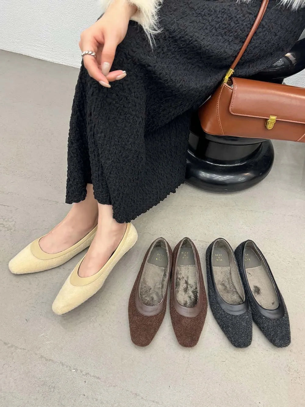 binfenxie  -  Fashion Women Flats Loafers Autumn Spring Shallow Slip On Dress Shoes Casual Daily Party Comfortable Walk Office Shoes Woman 39 Stacy Loafers