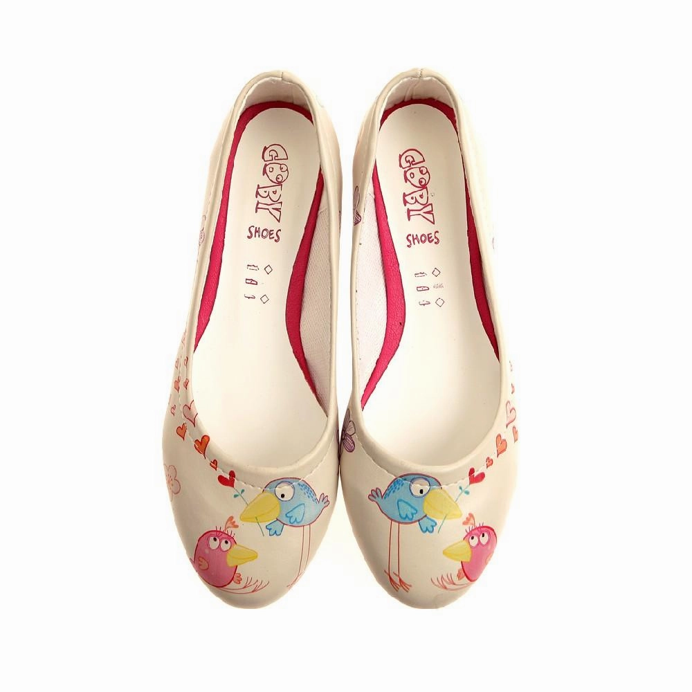 Birds Ballerinas Shoes 1041 Comfortable fit Snow Warm