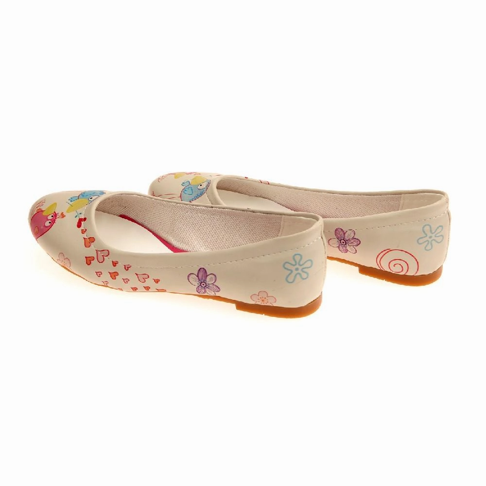 Enhanced grip Retro Core Birds Ballerinas Shoes 1041