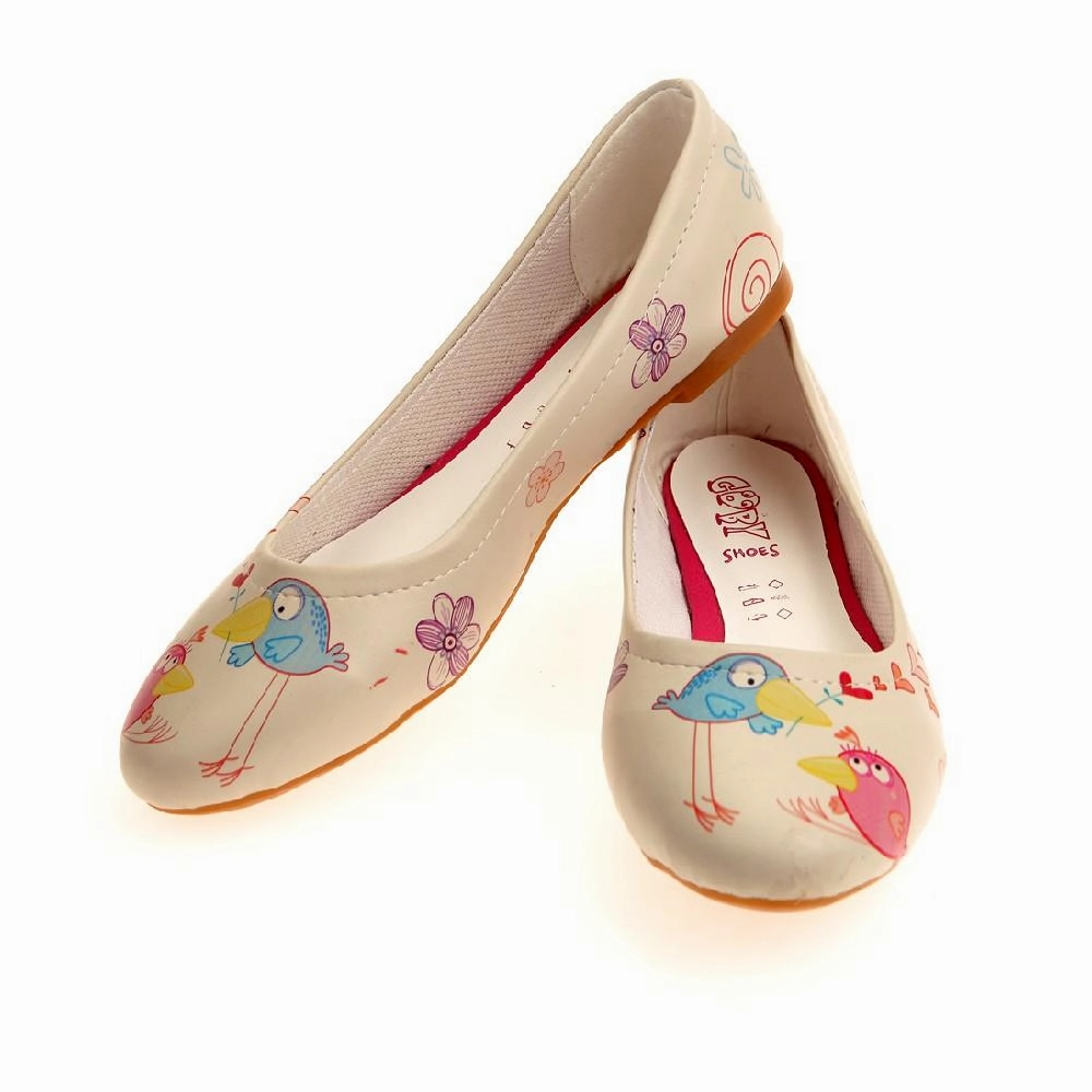 Birds Ballerinas Shoes 1041 Travel Must Comfort
