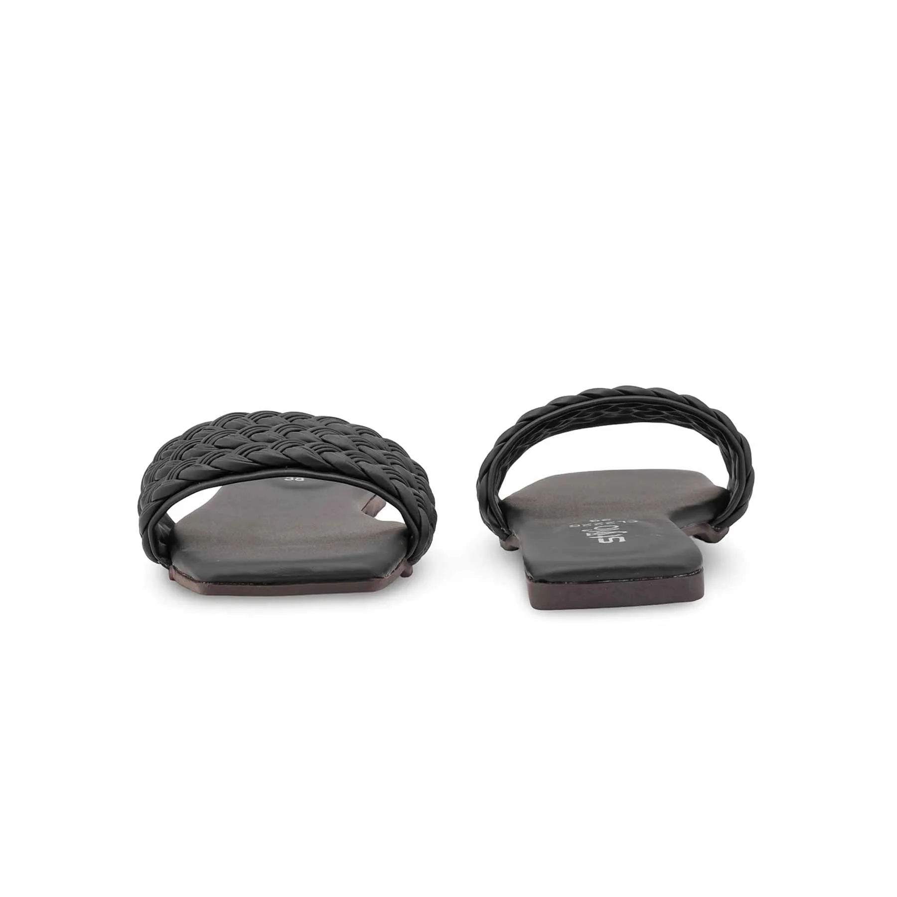 Black Casual Slipper For Ladies CL2226 Mesh Chinese Slippers