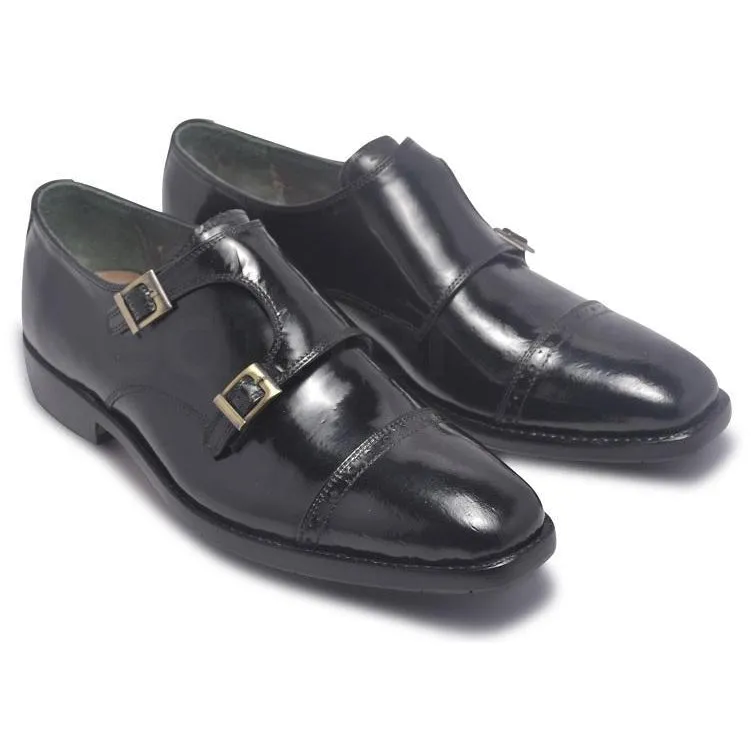 Anya's Reviews Dress Shoes Men Black Monk Strap Genuine Leather Shoes