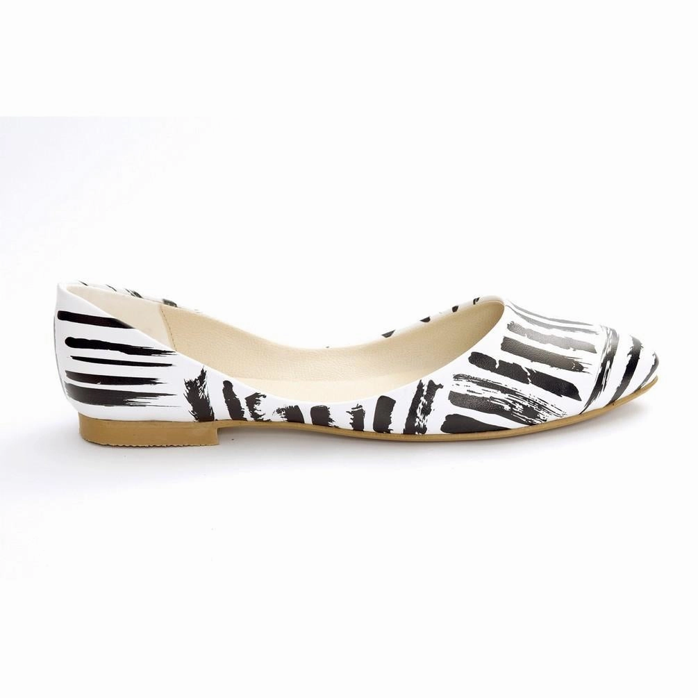 Black and White Ballerinas Shoes NSS351 Slip Resistant soft pastel