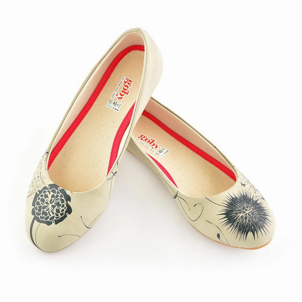 Skate Cool Desert Path Black Flowers Ballerinas Shoes 1080