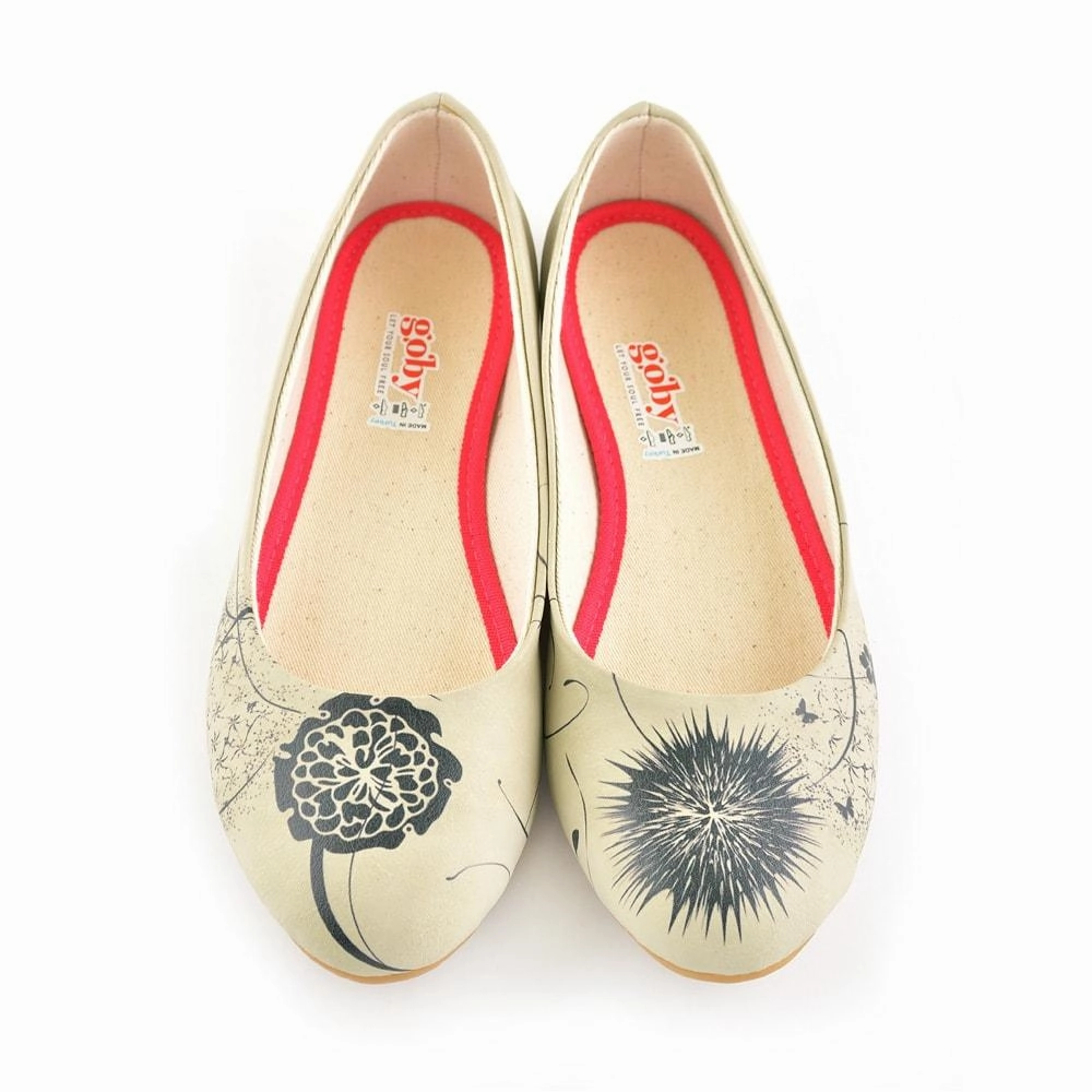 Black Flowers Ballerinas Shoes 1080 Dock Easy