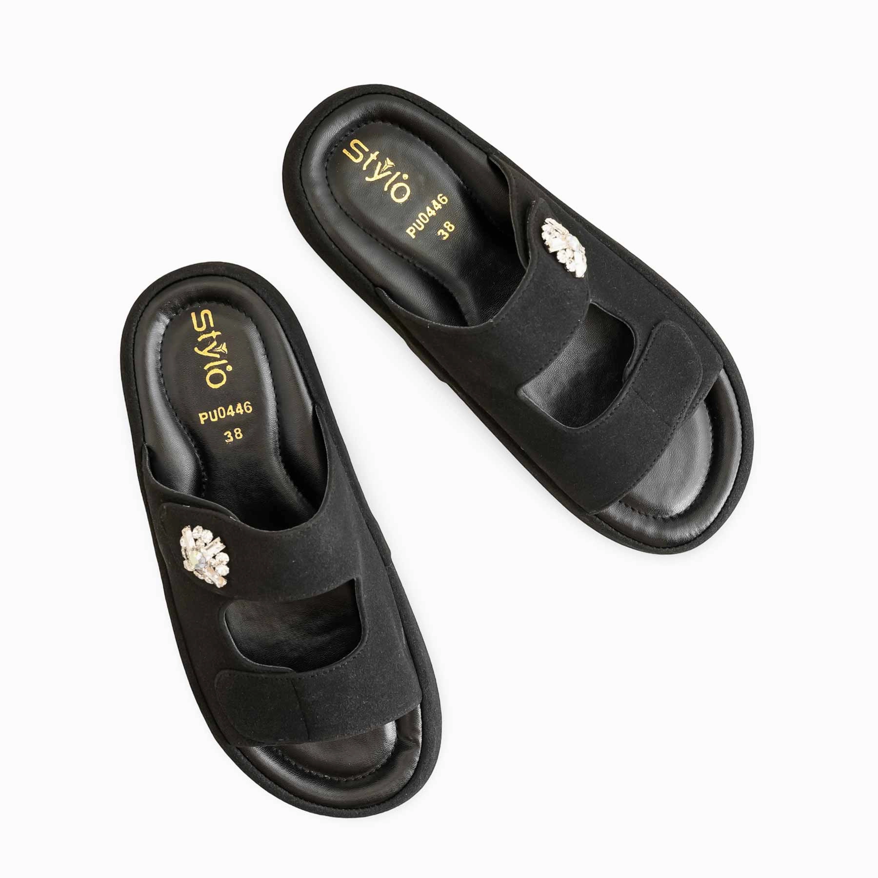 Arizona Slippers Black Formal Slipper PU0446