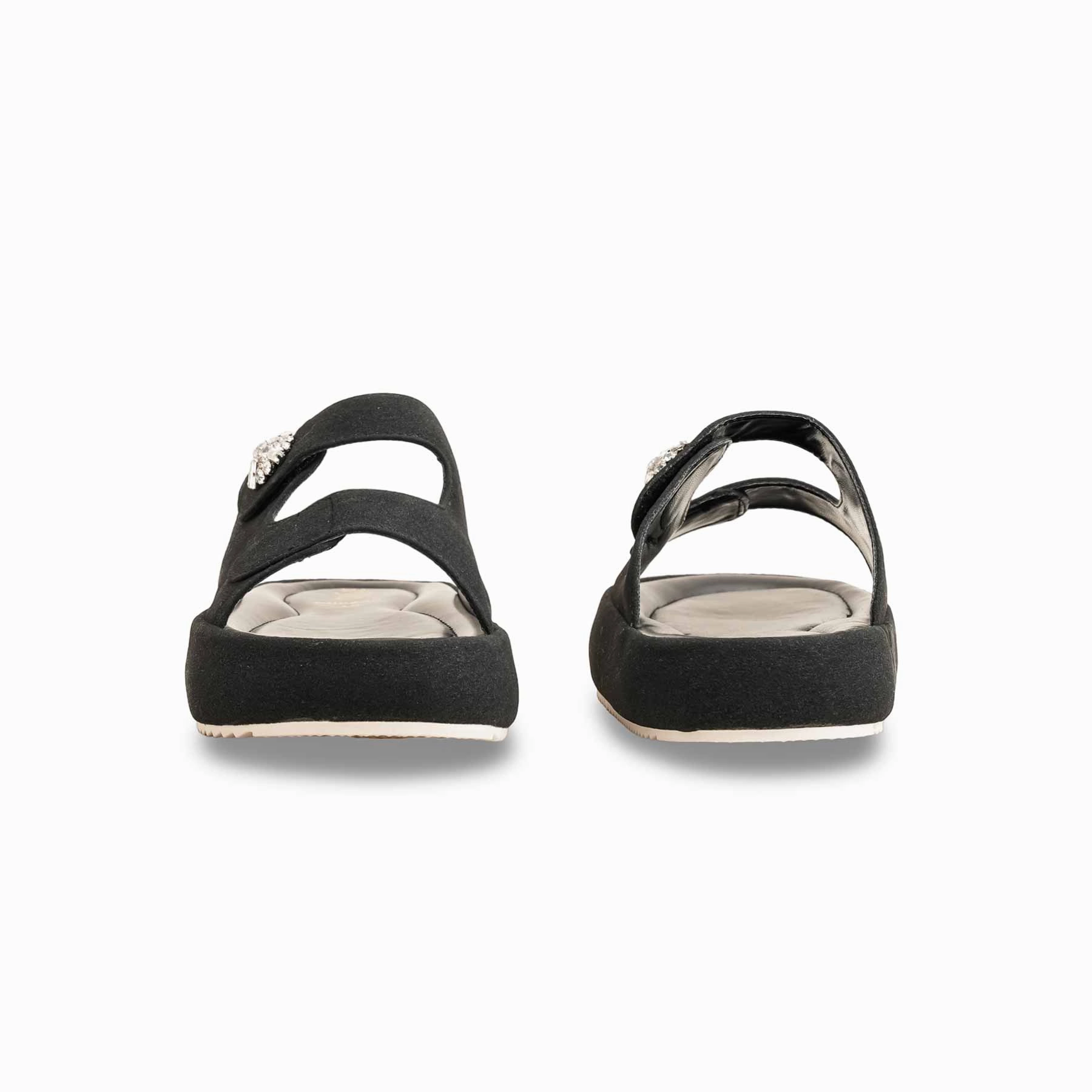Black Formal Slipper PU0446 Best Slippers With Support