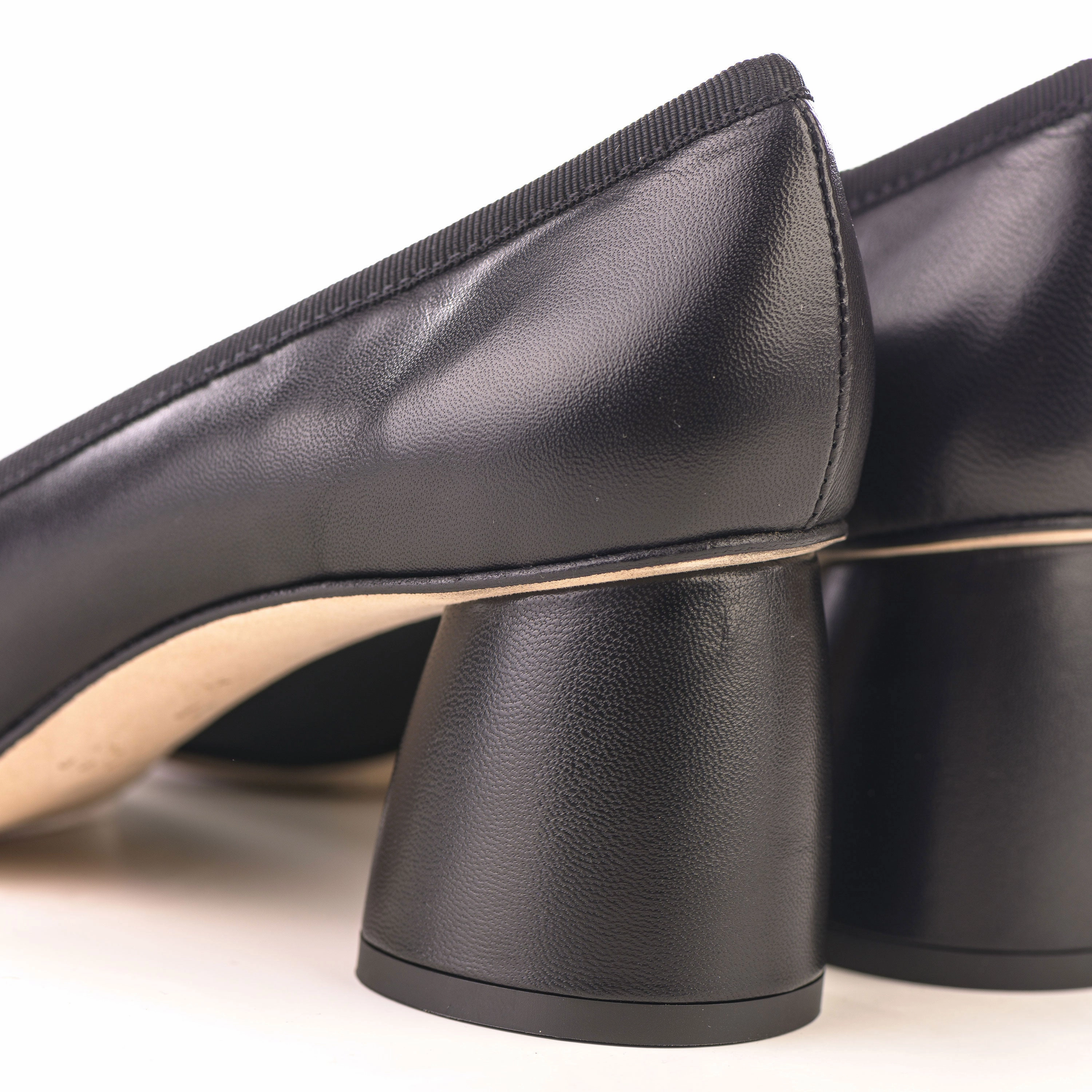 Dress Shoes Wear Dress Pants Black leather pump ballet flats with high heel